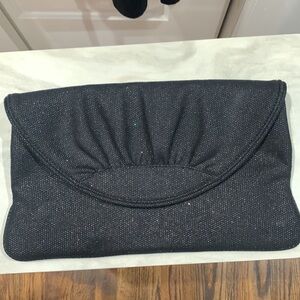 NWT Lauren Merkin Black Ava Sparkle Clutch‎